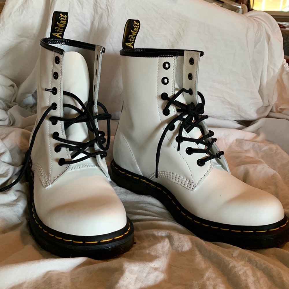 Dr. Martens white boots new, women’s size 10